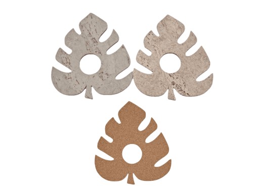 Šedý korok s nálepkou pre spínač/kontakt LEAF