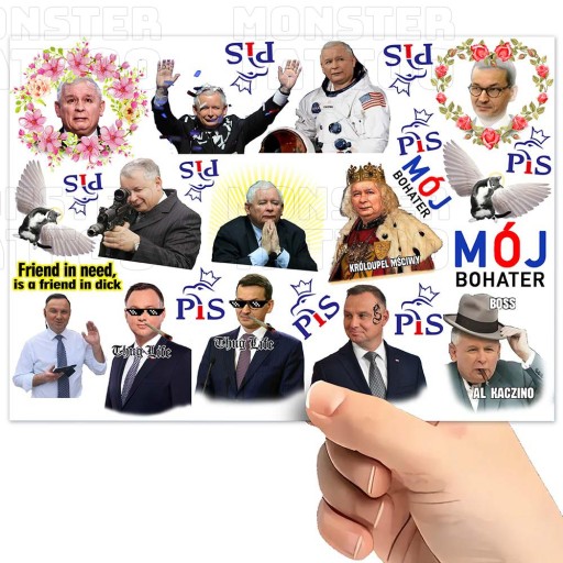 UMÝVAJÚCE DOČASNÉ TETOVANIE KACZYŃSKI PIS MY HERO DUDA ORIGINÁLNE VZORKY