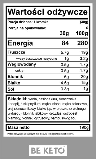 Keto bezlepkový chlieb 190g