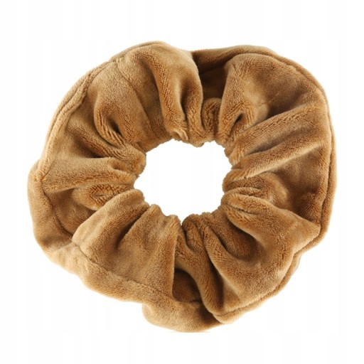 Veľká gumička do vlasov SCRUNCHIE Velour Svetlohnedá