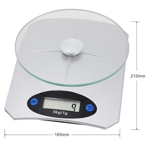 LCD KUCHYŇSKÁ VÁHA DO 5KG, ELEKTRONICKÉ SKLO