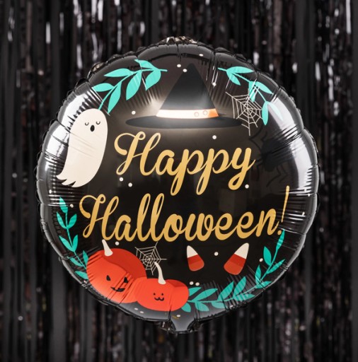FÓLIOVÝ BALÓN HAPPY HALLOWEEN, okrúhly, 45 CM