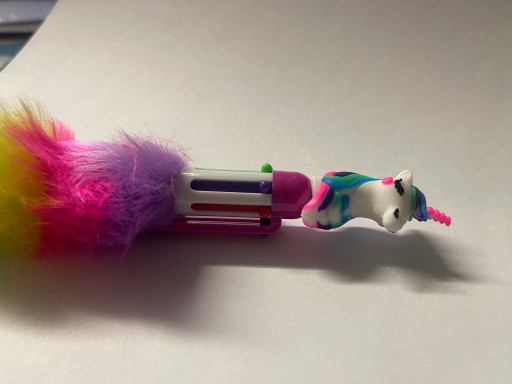Guľôčkové pero UNICORN 6 farieb v 1 viacfarebné s kožušinkou