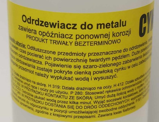 Mega silný odstraňovač hrdze s aluzinkom CYNK-AL Polska 500ml POĽSKO