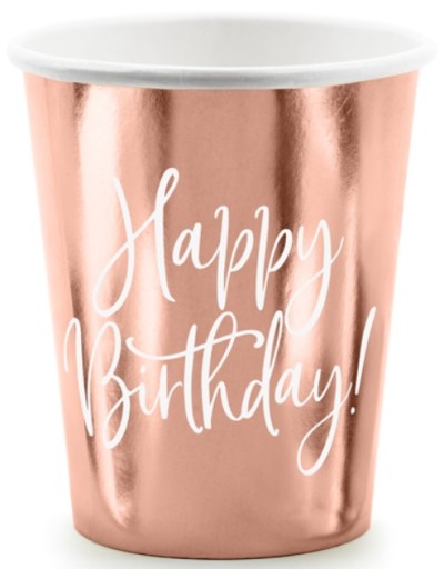 HRNÍČKY PAPI HAPPY BIRTHDAY, RUŽOVÉ ZLATÉ NARODENINY