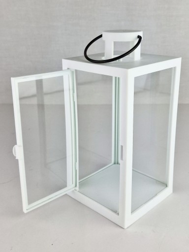 DEKORATÍVNA LAMPIÓNA ZÁHRADNÁ LAMPA OTVÁRAteľná 21CM PRÁZDNÁ BIELA