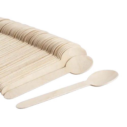 Drevené lyžice, príbory na jedno použitie, 100 kusov, sada, ECO, biologicky odbúrateľné, 17 cm