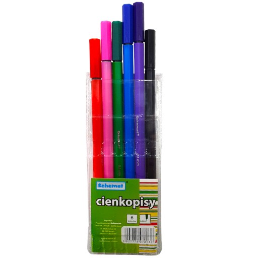 Jemné fixky Fixky do školy, 6 farieb, 0,4 mm Schéma 8132