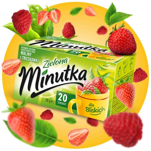 Express Lahodný zelený ovocný čaj Malina a jahoda 20T Minutka