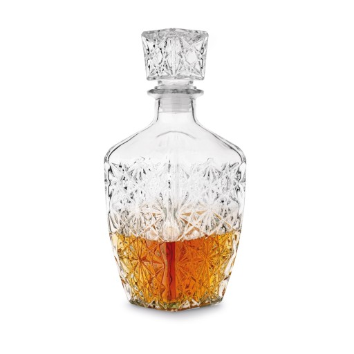 SKLENENÁ KARAFA NA WHISKY, DEKORATÍVNA FĽAŠA na likéry S KORKOM