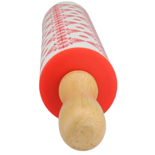 KUCHYŇSKÝ SILIKÓNOVÝ VALEC NA PIZZOVÉ CESTO, drevené rúčky, 30 cm, farby