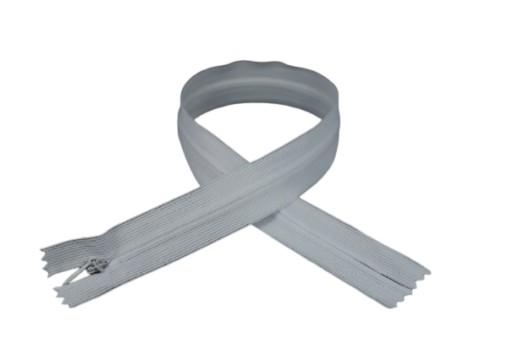 Zips, KRYTÝ Zips, ČIPKA, 50cm, POPOL SIVÁ, S2