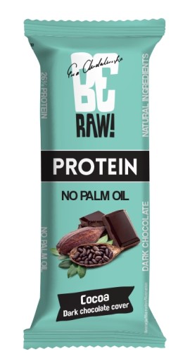 BeRAW Kakaová proteínová tyčinka 26% raw proteíny kakao 40g