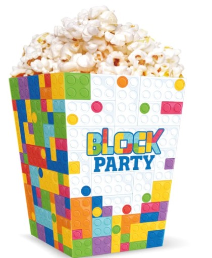 Popcorn boxy Lego bloky 6 kusov Narodeniny