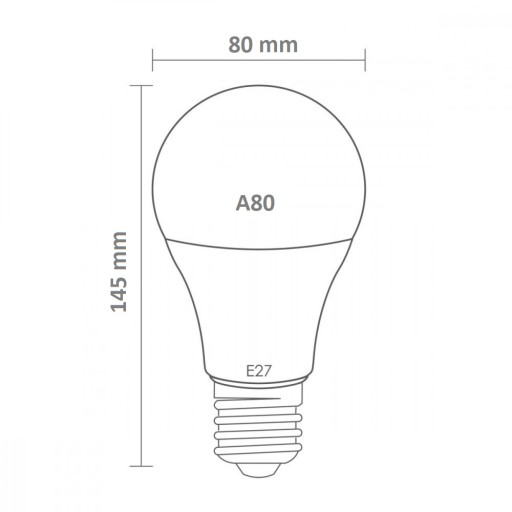LED ŽIAROVKA A70 E27 230V 20W = 150W STUDENÁ 6000K