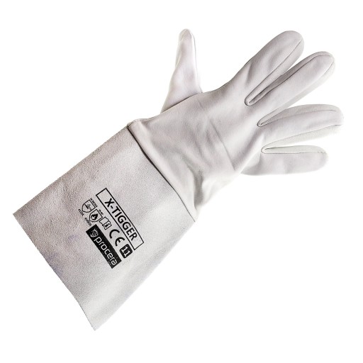 ZVÁRACIE RUKAVICE X-TIGGER VEĽ. 10 DLHÁ BIELE KEVLAROVÁ KOZIA KOŽA