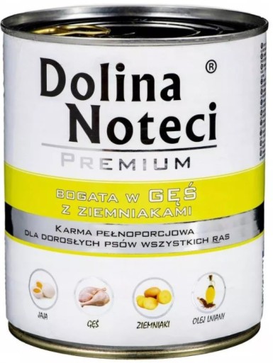 DOLINA NOTECI Premium bohatá na hus so zemiakmi Mokré krmivo pre psov 800g