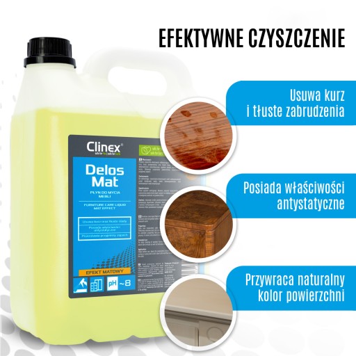 Clinex DELOS MAT Čistiaci prostriedok na nábytok, matný 1 l