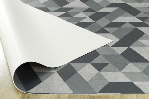 šírka 2 m ŠEDÝ GRAFIT GEOMETRICKÝ KOBEREC PVC HMOTA ROMMBUS