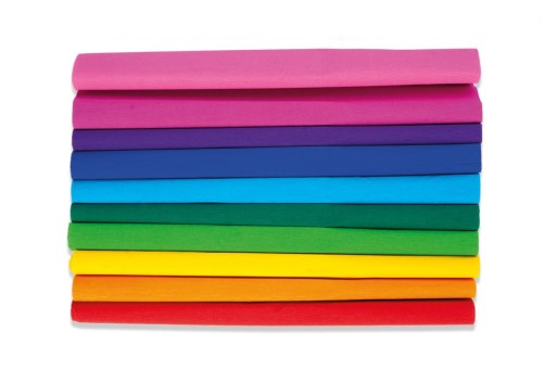 RAINBOW CRIPPED hodvábny papier 10 FAREB 25X200cm