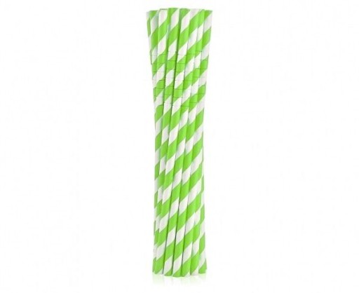 PAPIEROVÉ SLIMKY TRUBKY. ZLAMOVANÉ ZELENÉ PRUHY 20CM 12 KS