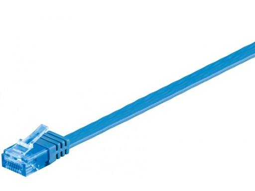 CAT6A U/UTP plochý sieťový kábel, Modrý 0,5 m