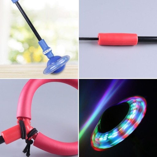 Švihadlo na nohy Hula hoop, skladacie, osvetlené LED svetlom