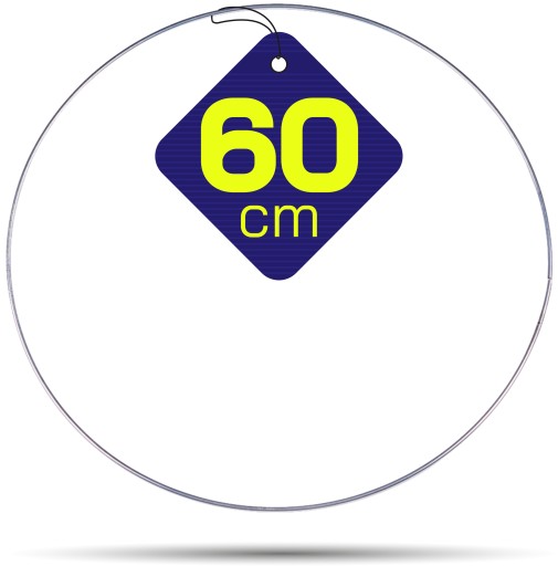 STRIEBORNÝ kovový prsteň na lapače snov, 60 cm