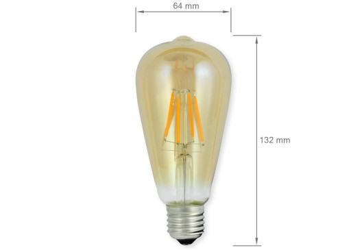 LED FILAMENT RETRO E27 4W ST64 EDISON ŽIAR