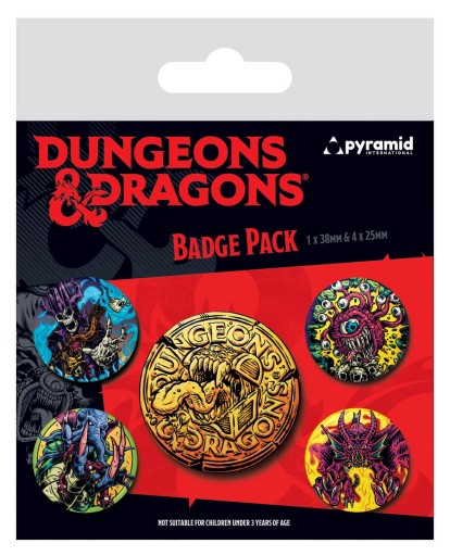 Špendlíky na batoh Dungeons and Dragons 5 ks