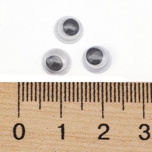 Oči pre hračky plastové 7x3mm 100 ks