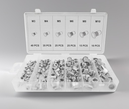 OCEĽOVÉ NITOVACIE MATICE VEĽKÁ SADA OCEĽOVÝCH NITOVACÍCH MATIC M3-M10 150 KS