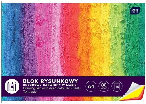 INTERDRUK podložka na kreslenie A4-10 80g FAREBNÁ