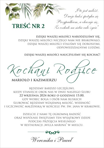 Vďaka svadobným rodičom