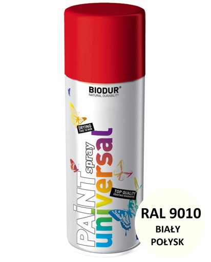 Sprej Biela RAL 9010 400ml Biodur Enamel