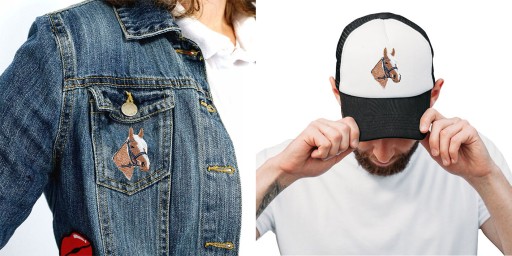 Nažehľovačka s výšivkou koní