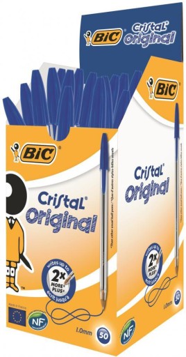 Bic Cristal guľôčkové pero 1mm modré x10