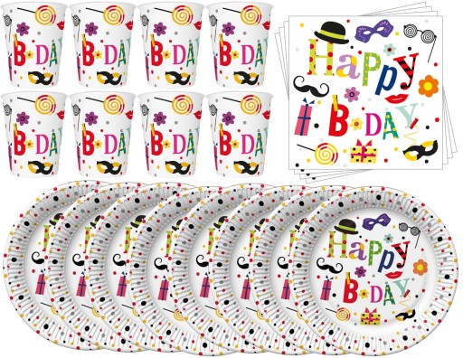 Párty set taniere poháre obrúsky BIRTHDAY Happy Birthday Party