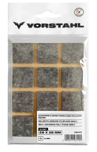 Samolepiace plstené podložky šedé 28x28mm balenie 12ks - VORSTAHL