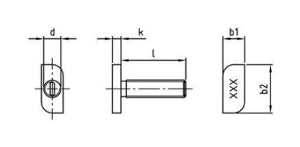 INOX A2 nerezová skrutka s T-hlavou pre M8x25 profily 28/15x10 kusov _