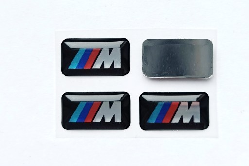 1x nálepka s logom BMW M-Power 3D odznak na ráfikoch volant chróm 17x9 mm
