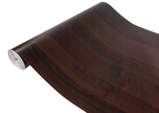 45cm Samolepiaca drevená dyha Jelša tmavá - Wenge, Tmavo hnedá
