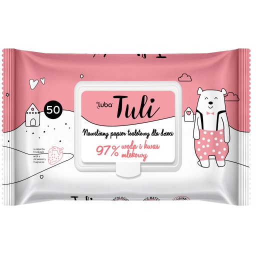 Vlhčený detský toaletný papier Jahoda 3x50