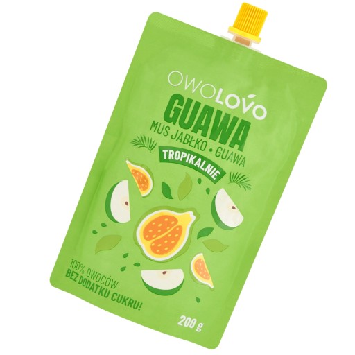 Ovocná pena pre deti OWOLOVO jablková guava 200 Tropická príchuť