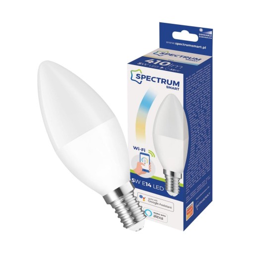 WiFi LED žiarovka E14 5W CCT Smart TUYA Stmievateľná