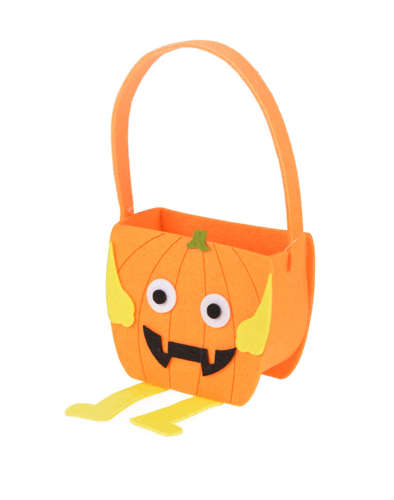 Hallowen plstený košík, oranžový, 1 ks