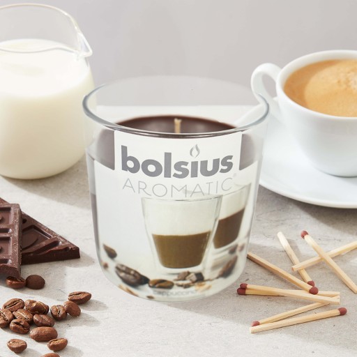 SVIEČKA VONNÁ SVIEČKA V SKLE CAPPUCCINO KÁVA VEĽKÁ 550g BOLSIUS PREMIUM