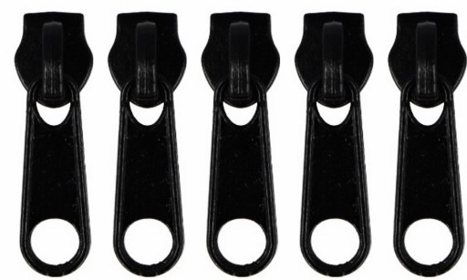 3mm POSUVKY NA Zipsový pásik STROJA POSUV NA Zips ČIERNA - 5 ks