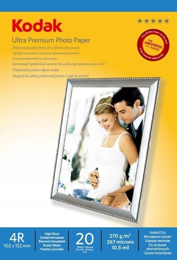 KODAK Ultra Premium 4R FOTOPAPIER 10x15 270g. 20 listov