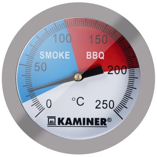 Teplomer pre udiarenský gril BBQ gril s domácou sondou 2v1 oceľ 0-250 stupňov